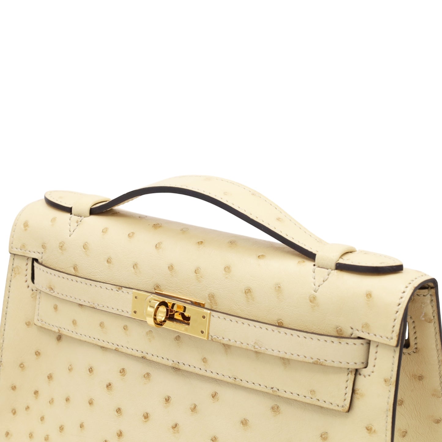 ポシェットケリー　オーストリッチ　ヴァニラ　GP　X刻印