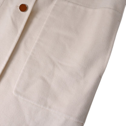 チェスターコート　カシミヤ　ホワイト　38