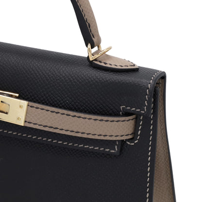 迷你凯莉包 2 个人订单 Vaux Epson 黑色 Griasphalt 香槟金色五金件 W 雕刻