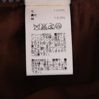 キュロット　ウール　チェック　ベージュ　36