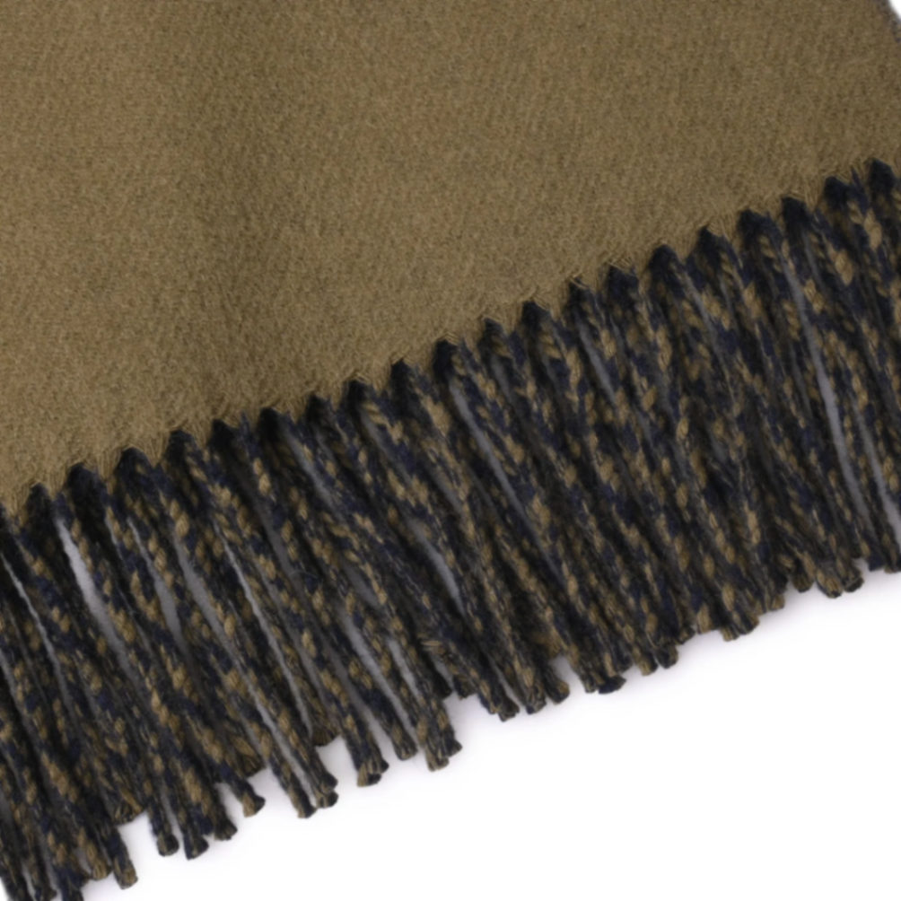 ストール　カシミア　ネイビー　グリーン