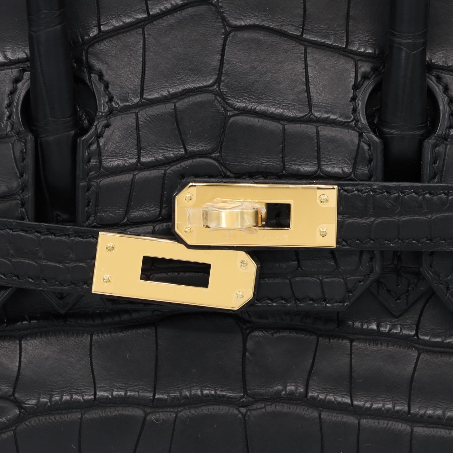 バーキン25　アリゲーターマット　ブラック　GP　K刻印