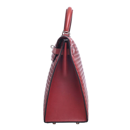 Kelly 32 Dewitch Waffle Box Calf Rouge Ash SS □G engraved