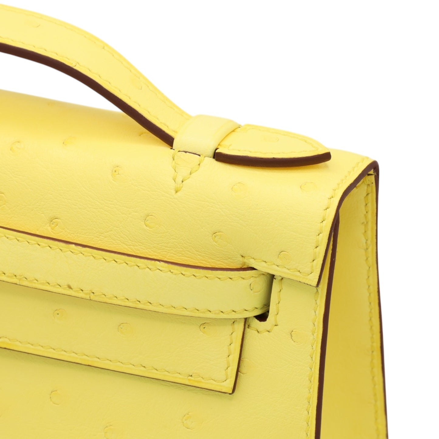 ポシェットケリー　オーストリッチ　ジョーヌシトロン　SS　K刻印