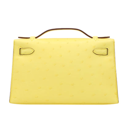 ポシェットケリー　オーストリッチ　ジョーヌシトロン　SS　K刻印