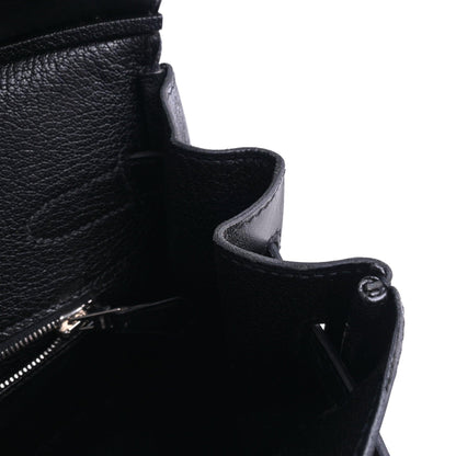 Birkin 30 Box Calf Toile Potamos Black Red SS □J Engraved