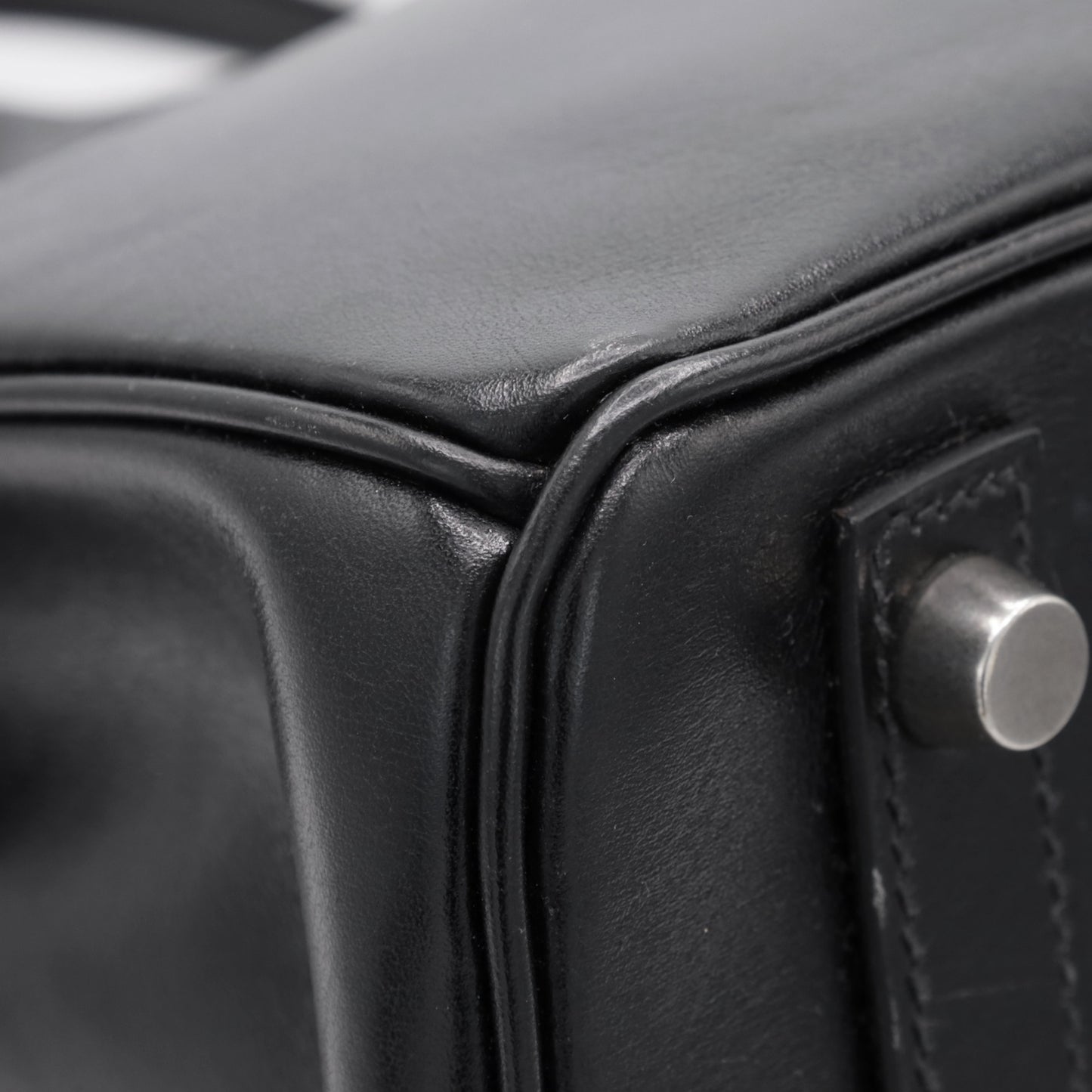 バーキン30　ボックスカーフ　ブラック　ルテニウム金具　□G刻印