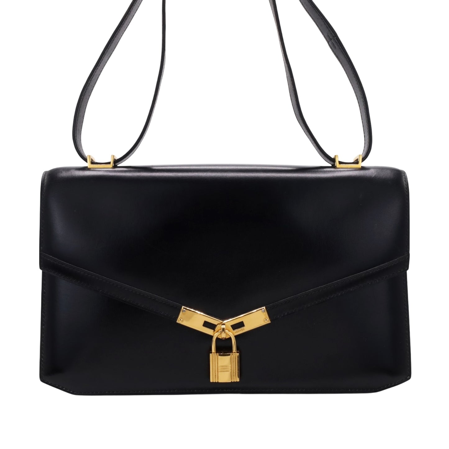 カデナロック　ショルダーバッグ　ボックスカーフ　ブラック　GP　〇K刻印