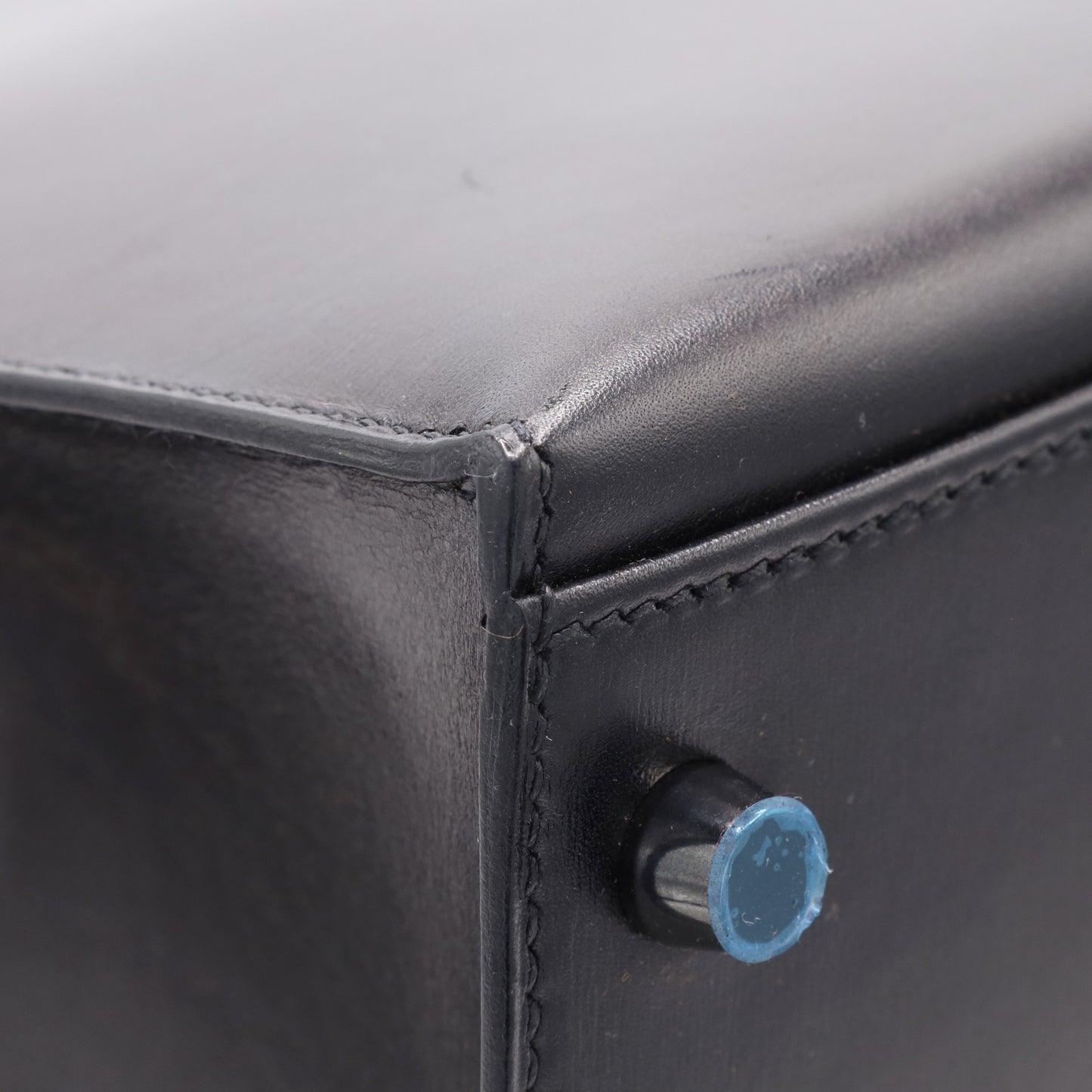 Kelly 32 box calf black ruthenium hardware □J engraved