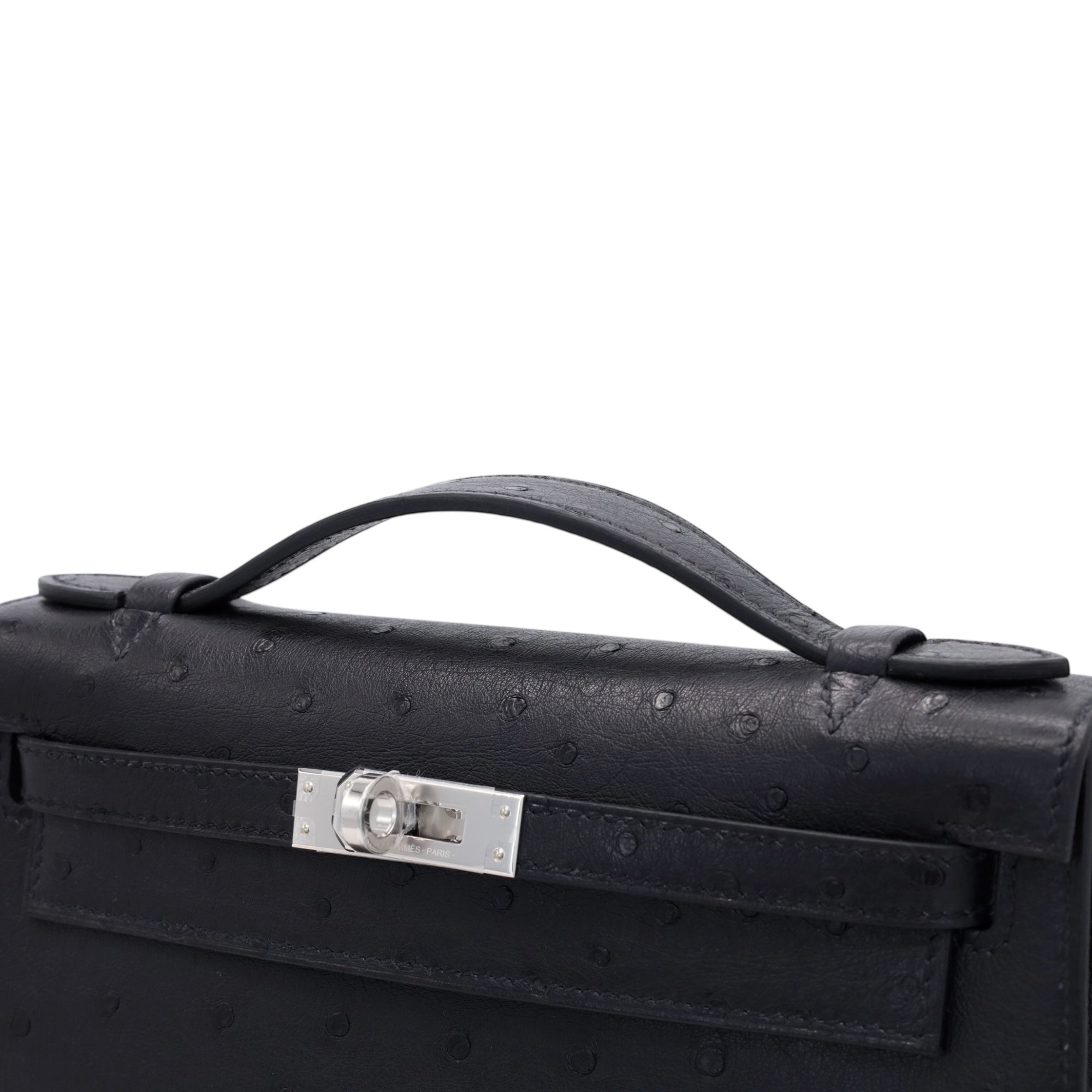 HERMES ポシェットケリー オーストリッチ ブラック SS K刻印 – LALÙE