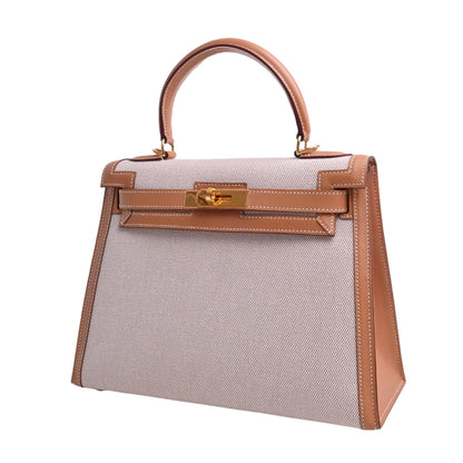 Kelly 28 Kushbell Toile Ash Gold GP □F engraved