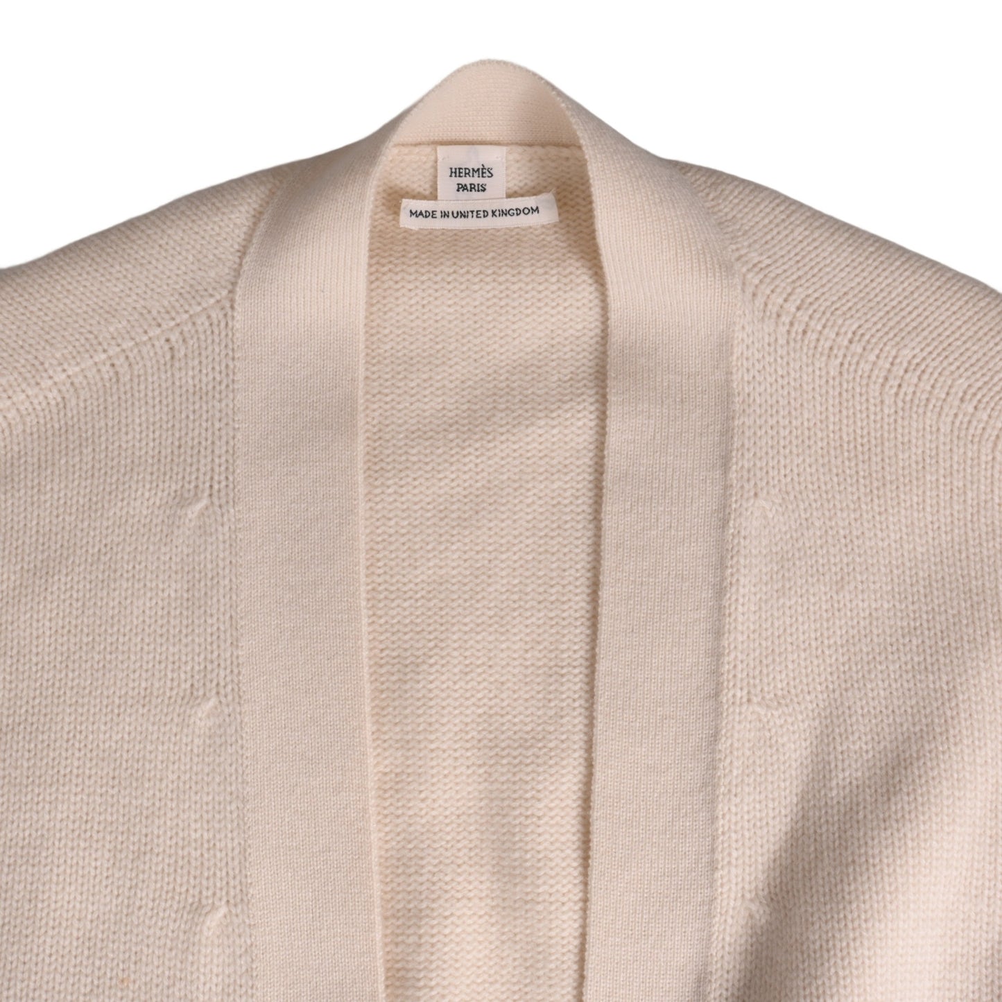 ロングカーディガン　カシミア　ホワイト　38