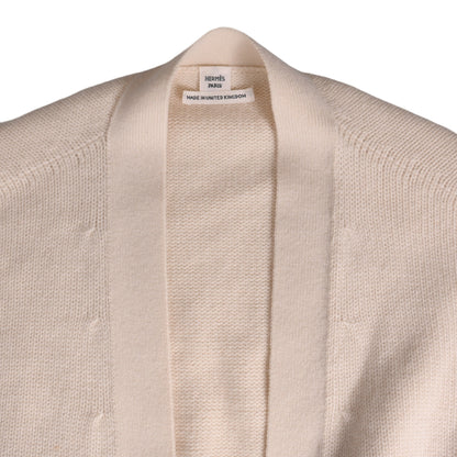 ロングカーディガン　カシミア　ホワイト　38