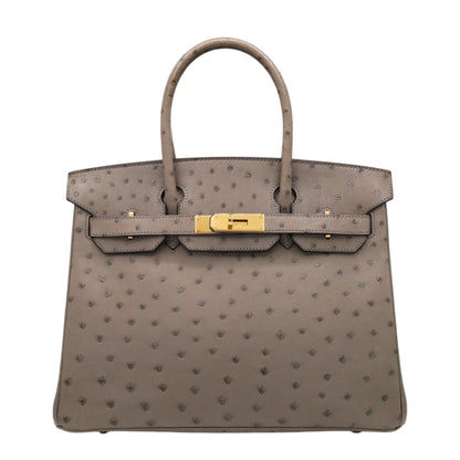 バーキン30　オーストリッチ　ムース　GP　□R刻印