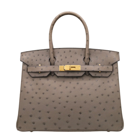 バーキン30　オーストリッチ　ムース　GP　□R刻印