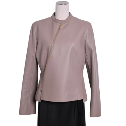 ライダースジャケット　ラム　ベージュ　38