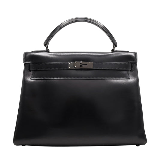 ケリー32　ソーブラック　ボックスカーフ　□N刻印