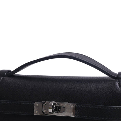 Pochette Kelly Evergrain Black SS □I engraved