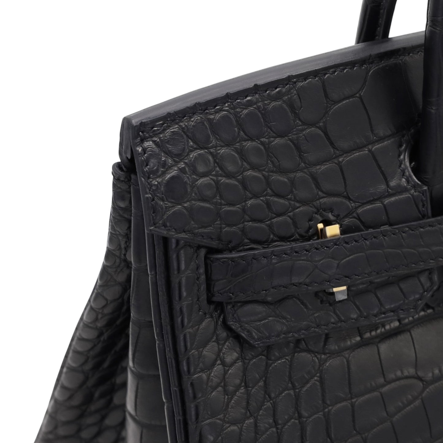 バーキン25　アリゲーターマット　ブラック　GP　K刻印