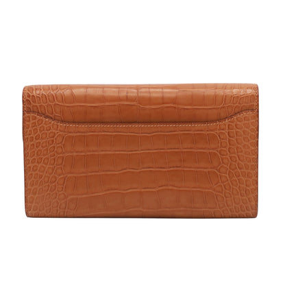 Constance Long to Go Alligator Matte Gold GP BStamp