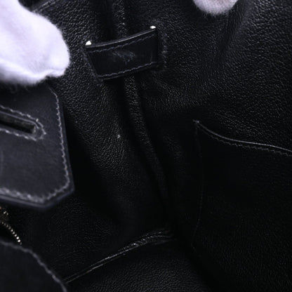 Birkin 30 Box Calf Toile Potamos Black Red SS □J Engraved