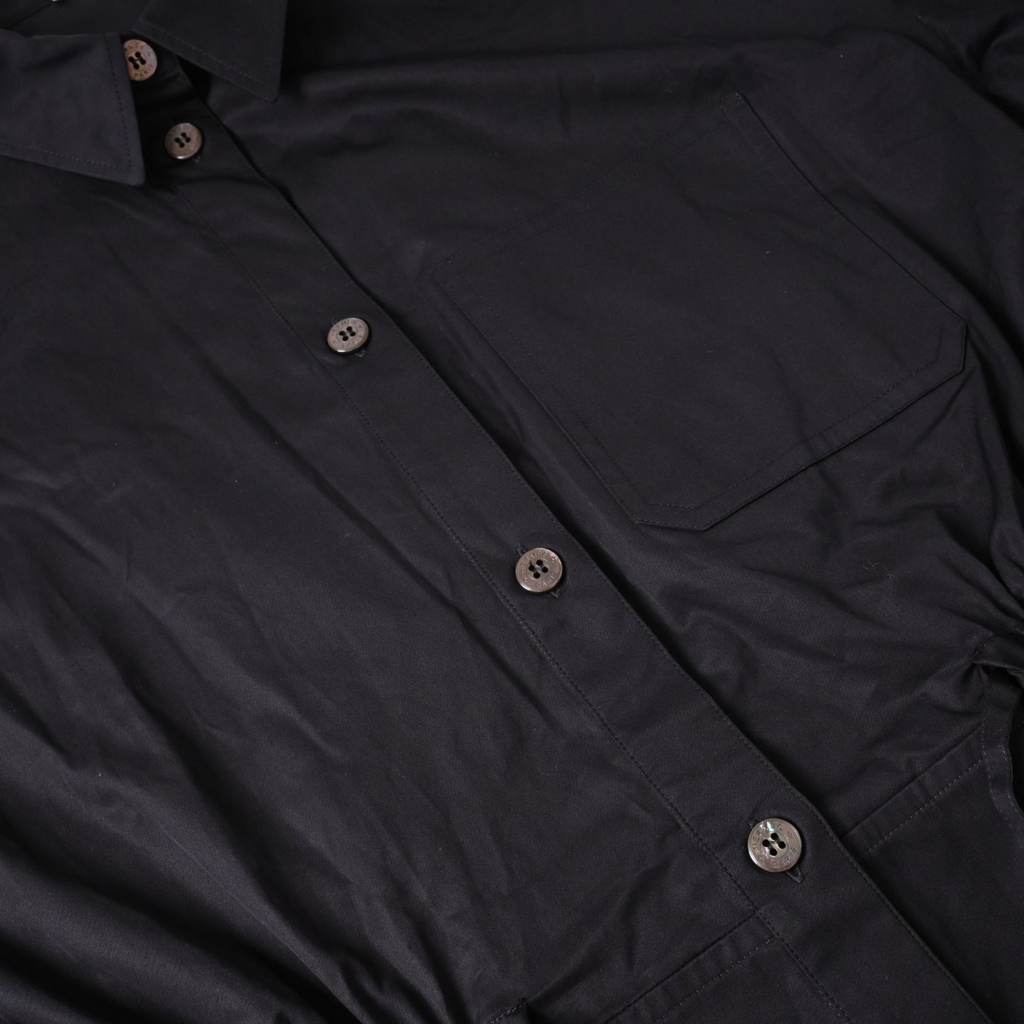 シャツワンピース　コットン　ブラック　42