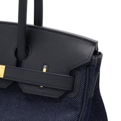 Birkin 单肩灯 29 Vaux Swift Toile Jean 黑蓝靛蓝 GP K刻印