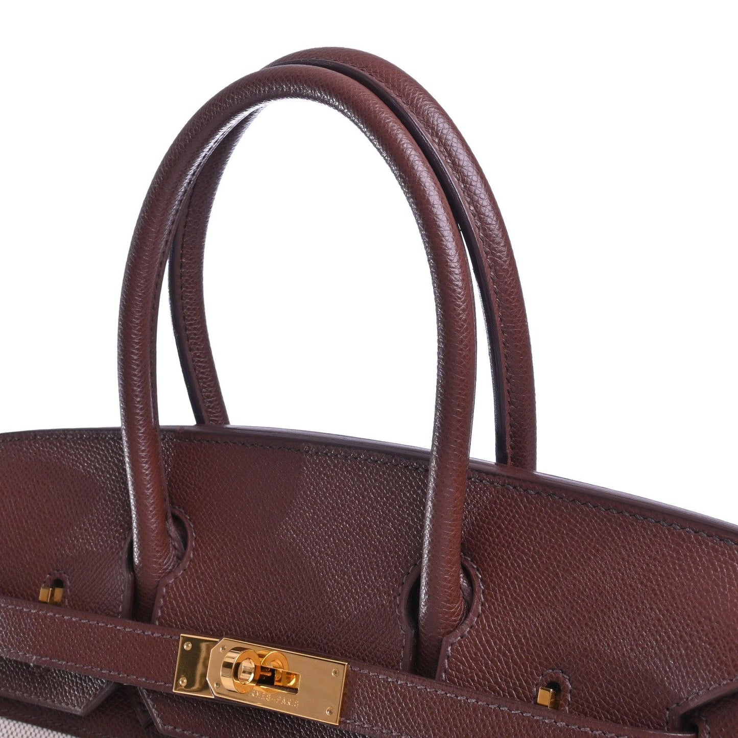 Birkin 30 Kushbell Toile Ash Brown GP □H engraved