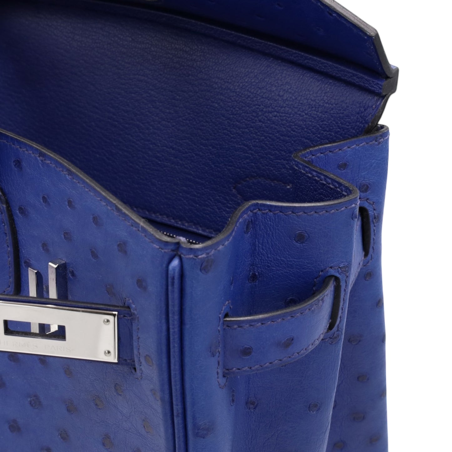 バーキン30　オーストリッチ　ブルーアイリス　SS　C刻印