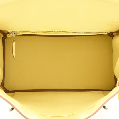 Birkin 25 Togo Jaune Poussin SS K stamp