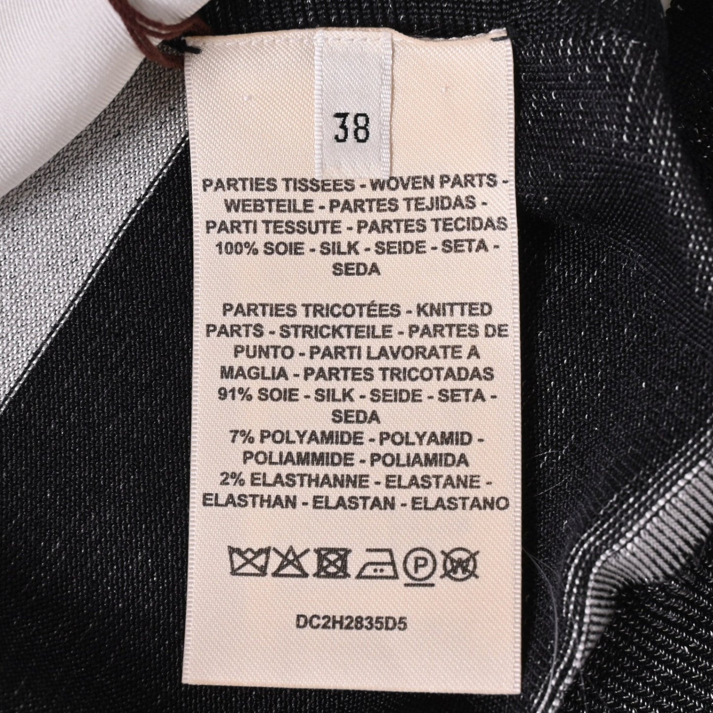 Twill Raine针织丝绸尼龙黑色白色38