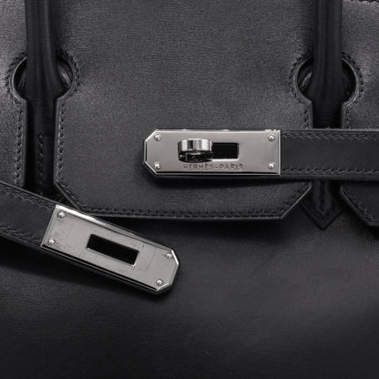 バーキン30　ボックスカーフ　ブラック　ルテニウム金具　□G刻印