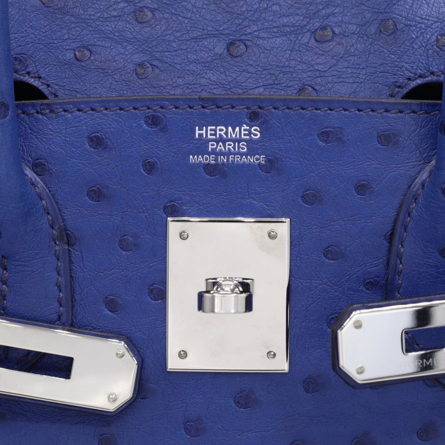 バーキン30　オーストリッチ　ブルーアイリス　SS　C刻印