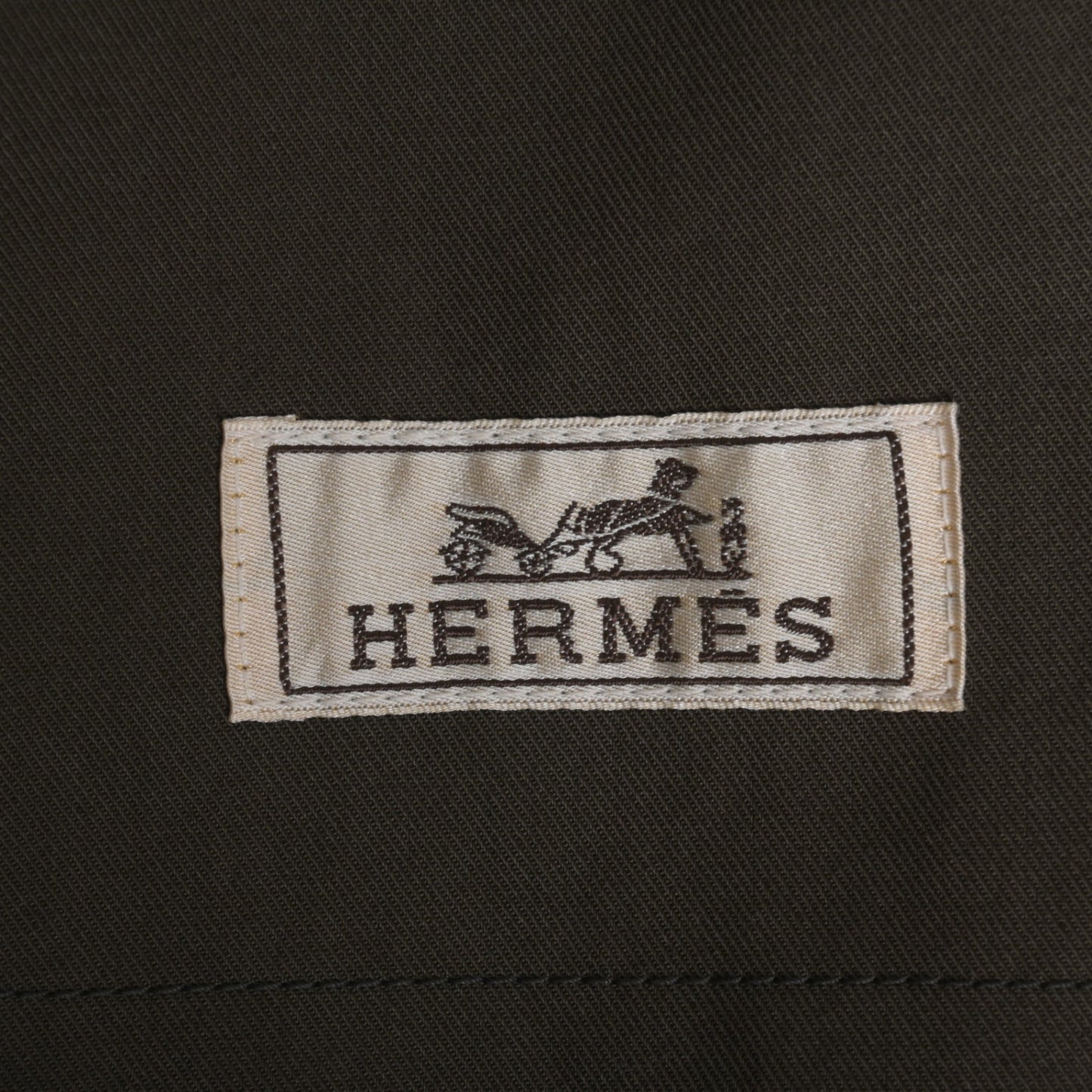 ステンカラーコート　コットン　レザー　カーキ　48