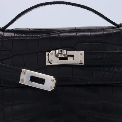 Pochette Kelly Alligator Matte Black SS WStamp