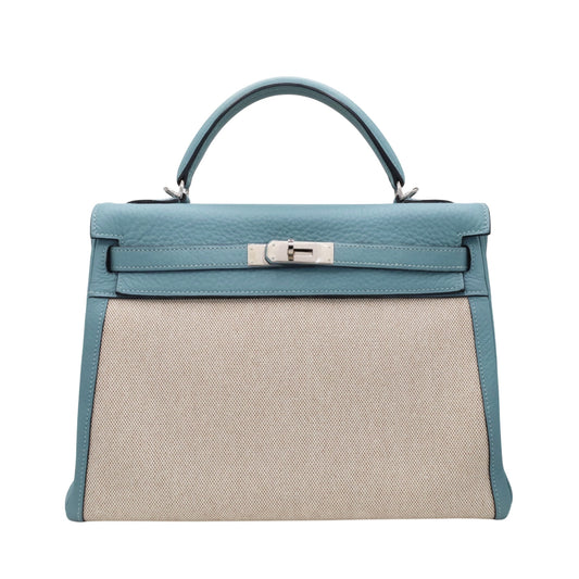 Kelly 32 Toile Ash Togo Ciel SS □M engraved