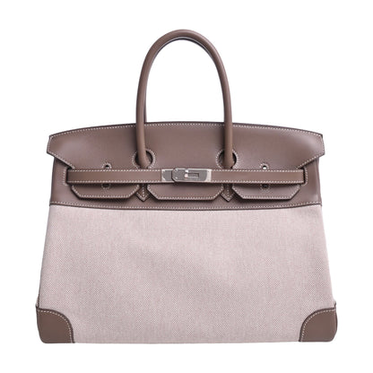 Birkin 35 Vauswift Toile Ash Etoupe SS □K engraved