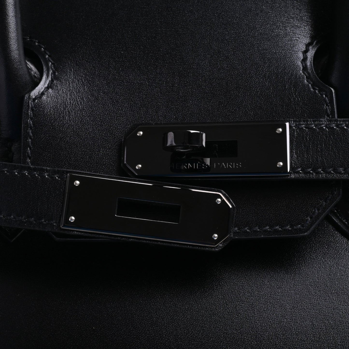 Birkin 30 Saw Black Box Calf □N Engraved