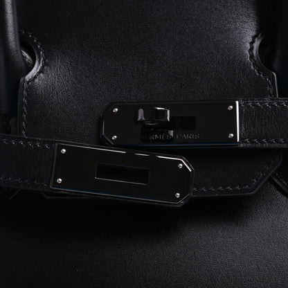 Birkin 30 Saw Black Box Calf □N Engraved