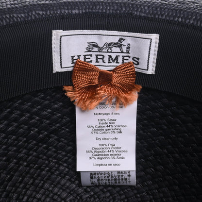 Straw hat, ceremony bridle, straw, black, 59