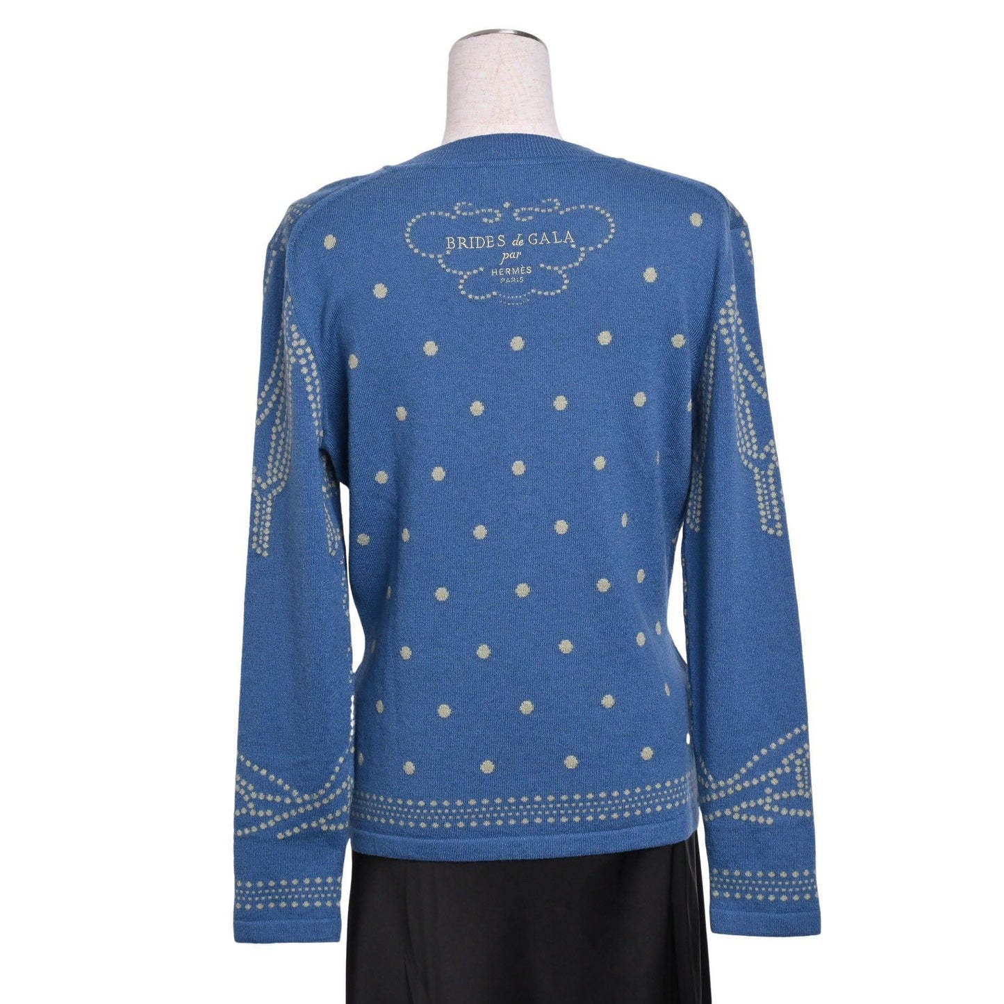 ニット　式典用馬勒　カシミヤ　ブルー　40