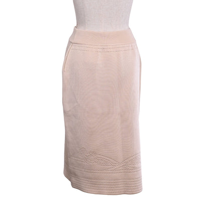 Knitted skirt, Silk blend, Ivory, 40