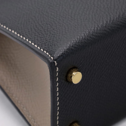 迷你凯莉包 2 个人订单 Vaux Epson 黑色 Griasphalt 香槟金色五金件 W 雕刻