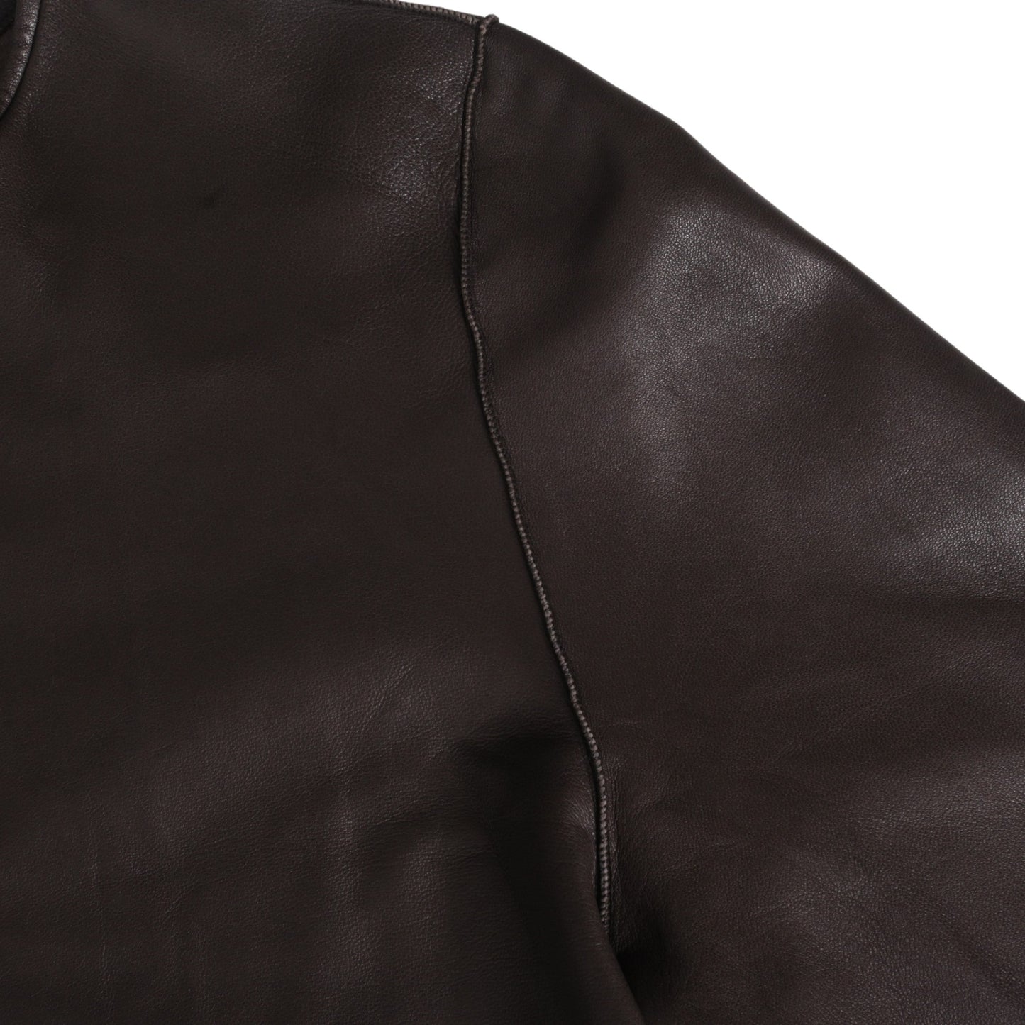 レザーカットソー　ブラウン　42