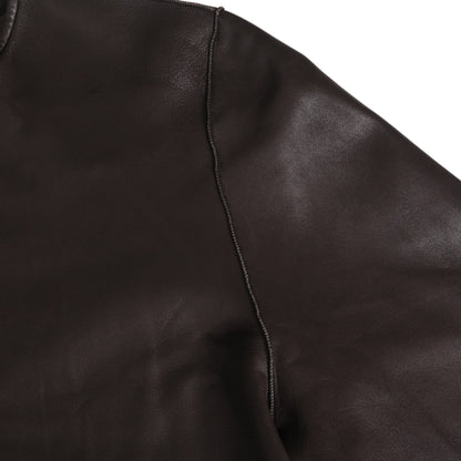 レザーカットソー　ブラウン　42