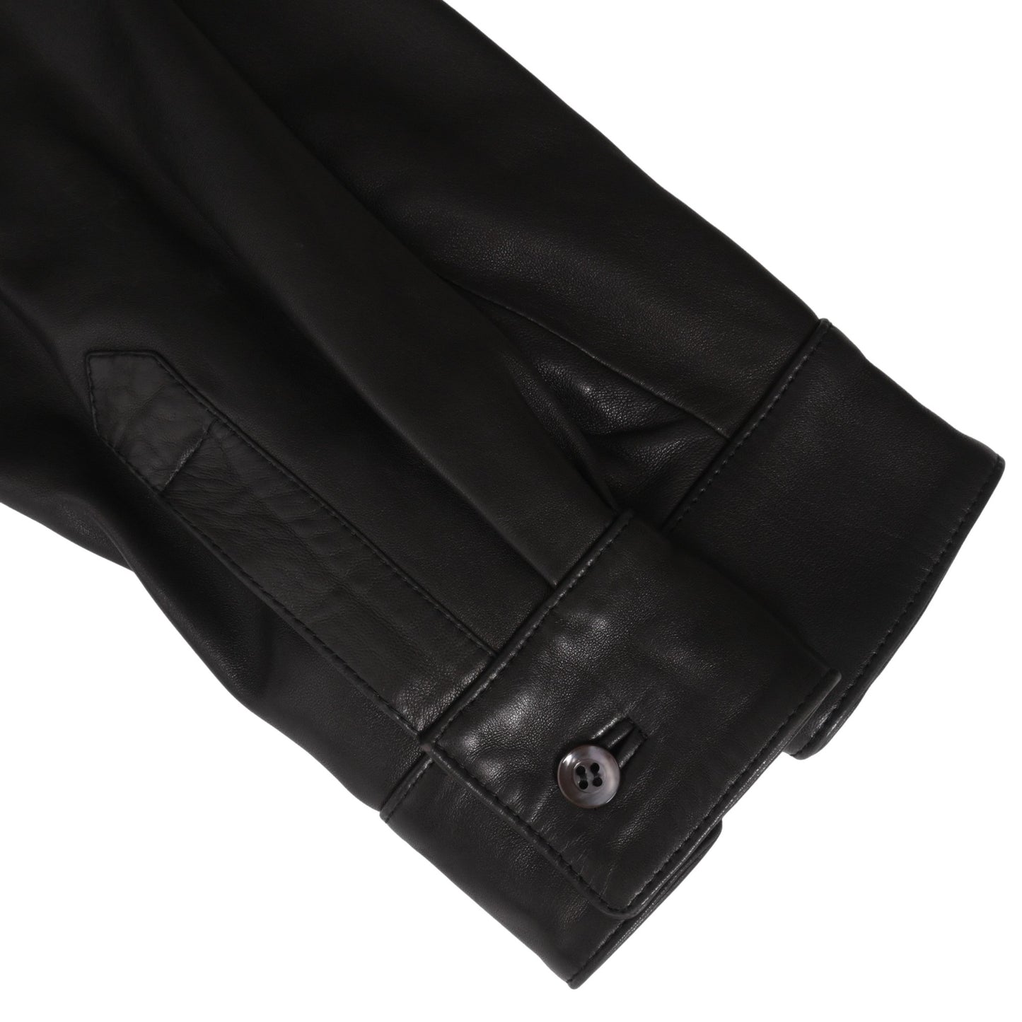 シャツジャケット　ラム　ブラック　36