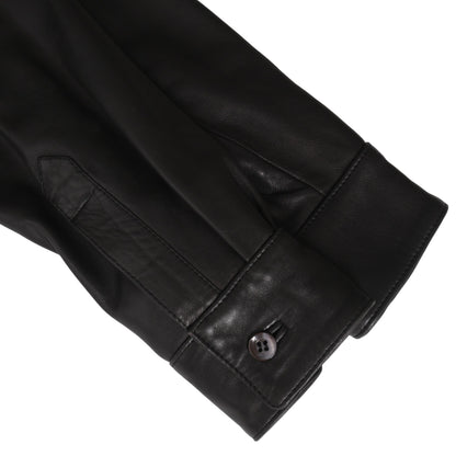 シャツジャケット　ラム　ブラック　36