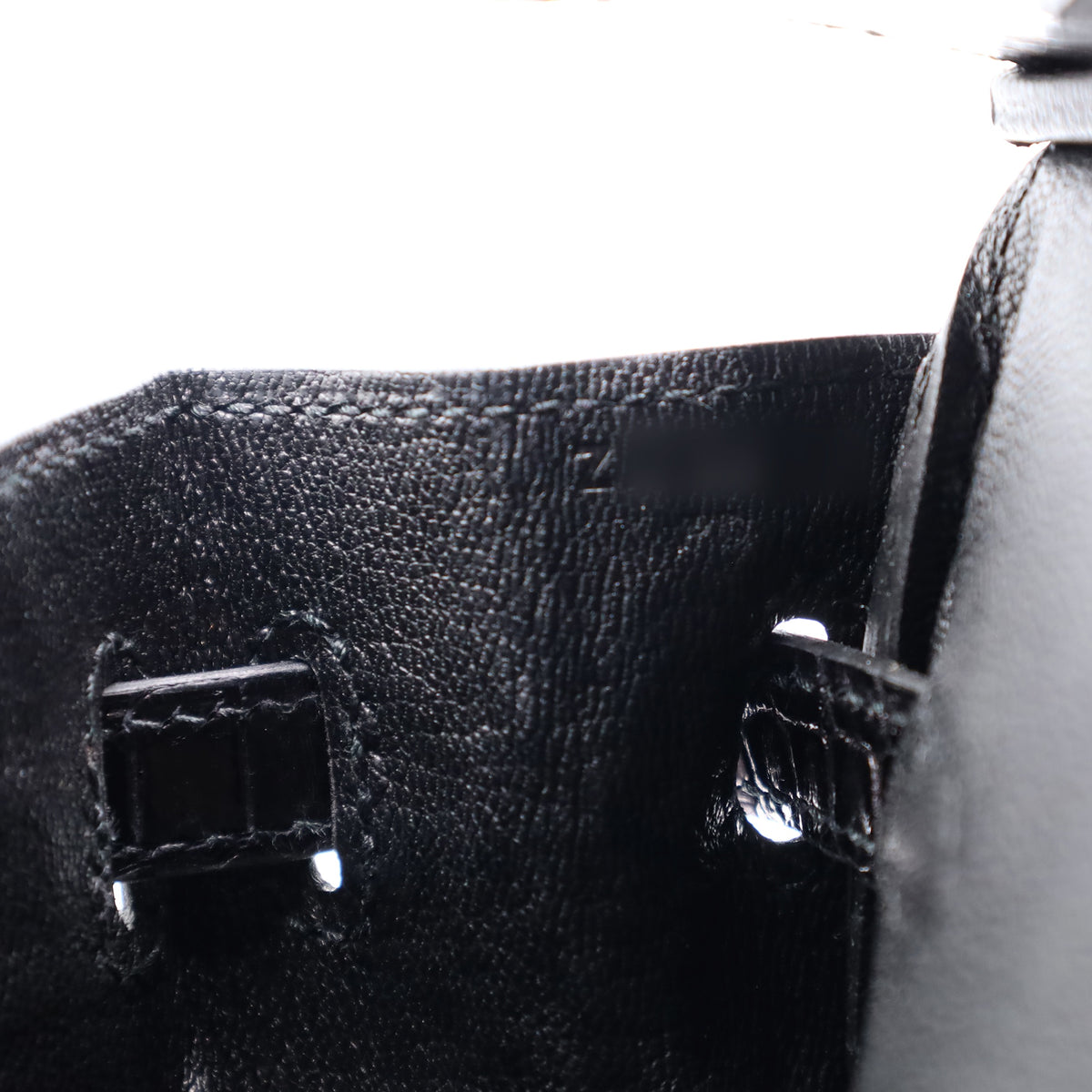 Birkin 25 Porosus Black GP ZStamp