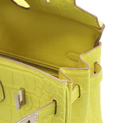 Birkin 25 Alligator Matte Lime SS WStamp