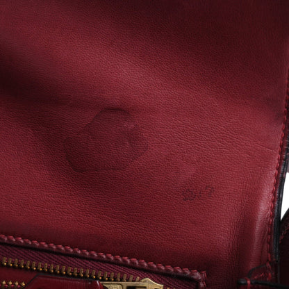 ヴィンテージショルダーバッグ　ボックスカーフ　ルージュアッシュ　GP　〇O刻印